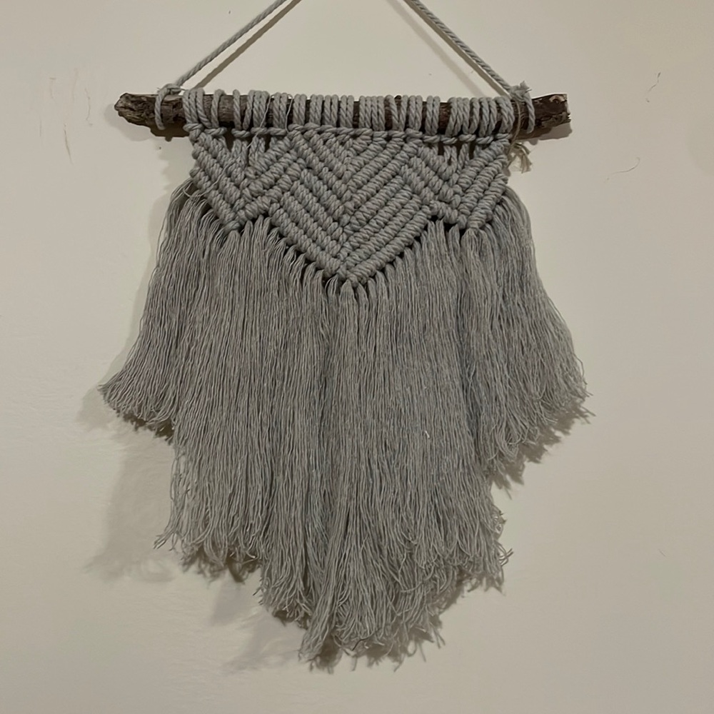 Small Macrame Wall Hanging - Grey